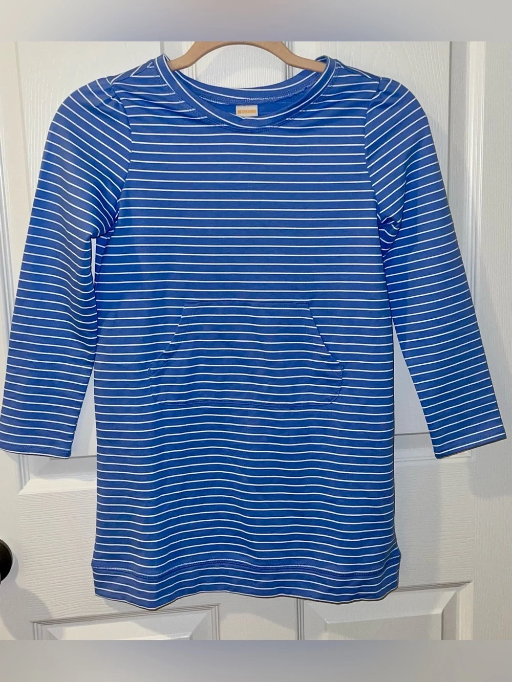 Gymboree girls 7/8 dress casual blue white striped